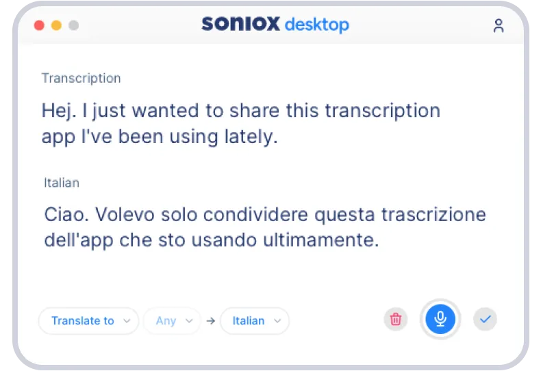 Soniox App how to use Translator on desktop