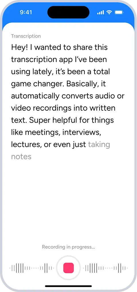 App feature Smart Scribe