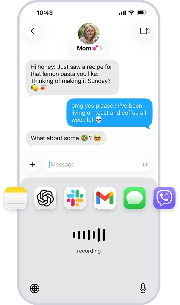 App feature Voice Typing
