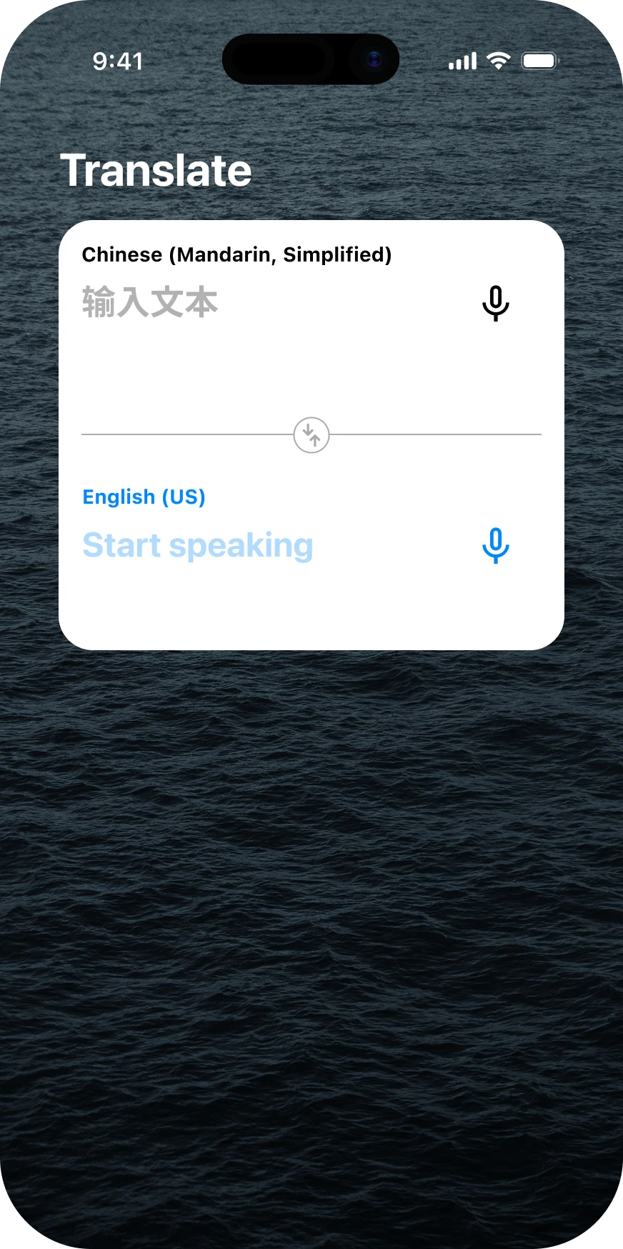 Speech translation on a phone