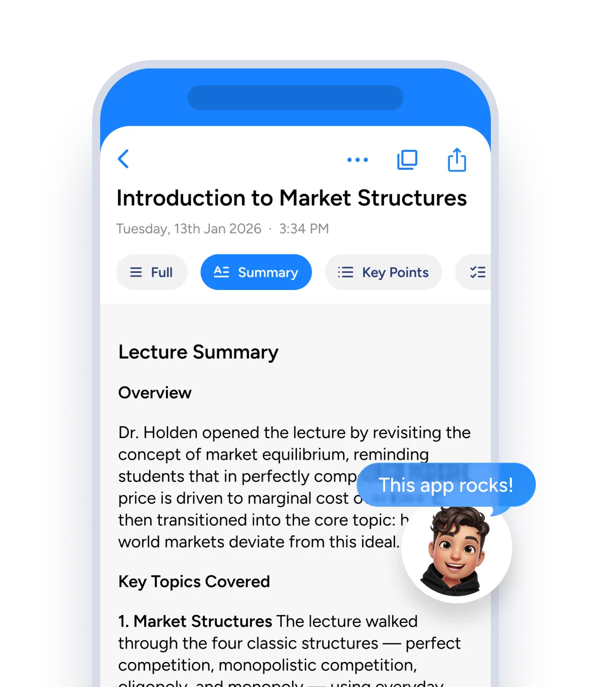 Soniox App lecture transcription feature