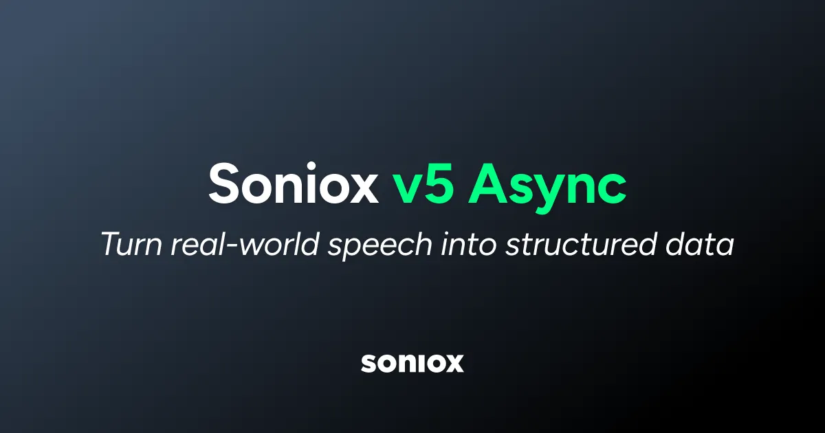 Soniox | Soniox v5 Async: Turning real-world speech into structured data