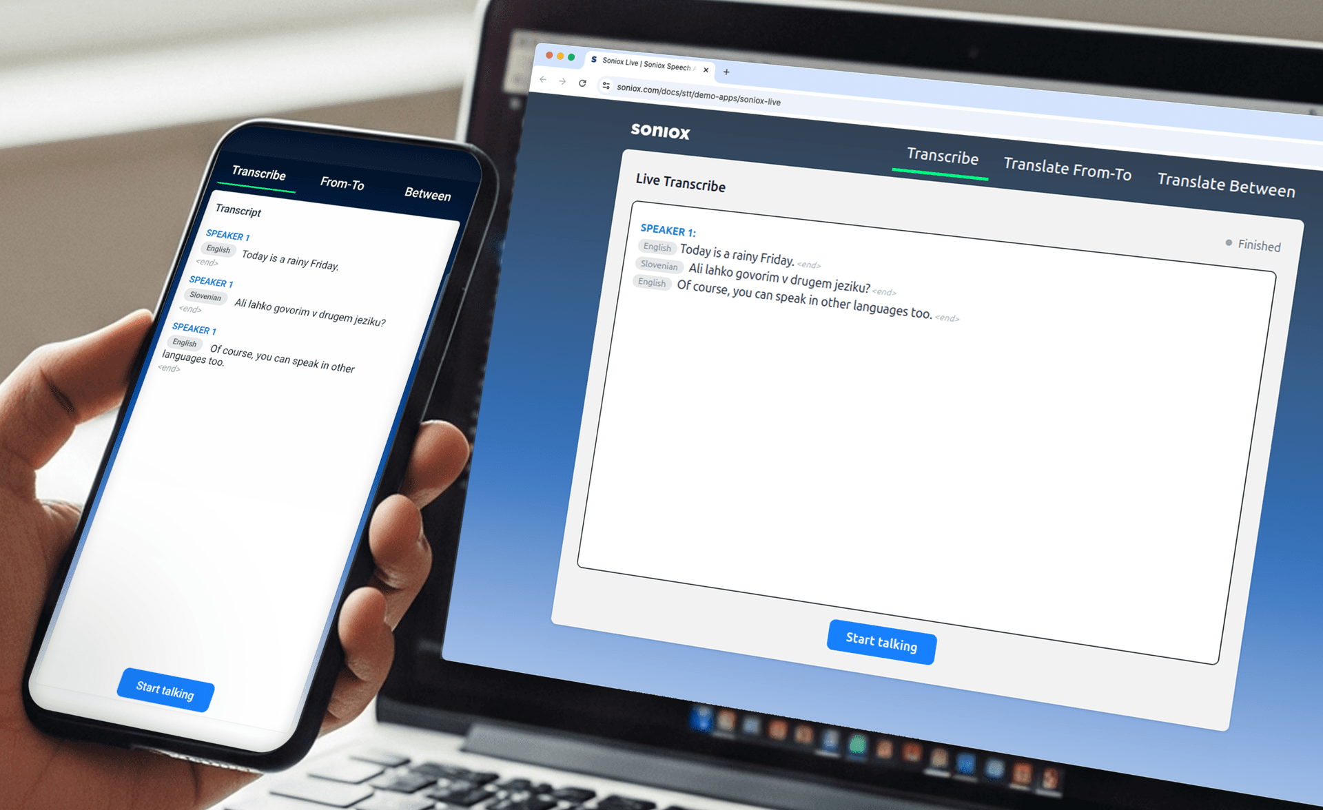 Web and mobile demo apps screenshot